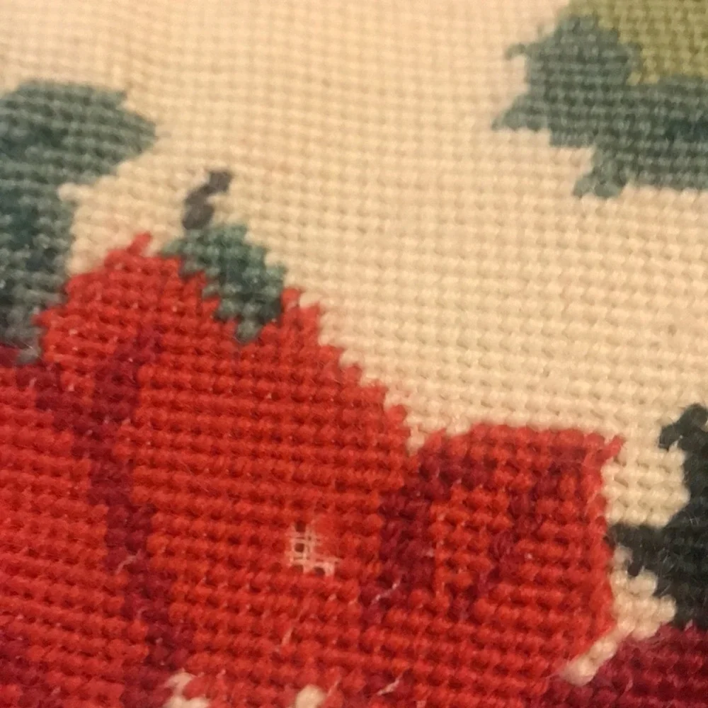 Pillow Needle Point Christmas Pillow Vintage